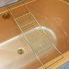 XGG Bath Caddy Tray Extendable Bathtub Rack Organiser Table Gold