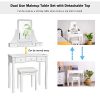 CHARMAID Vanity Set with 5 Drawers, 2 Dividers, Removable Storage Box