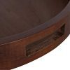 Kate and Laurel Hutton Round Wood Tray, 18" Diameter, Walnut Brown