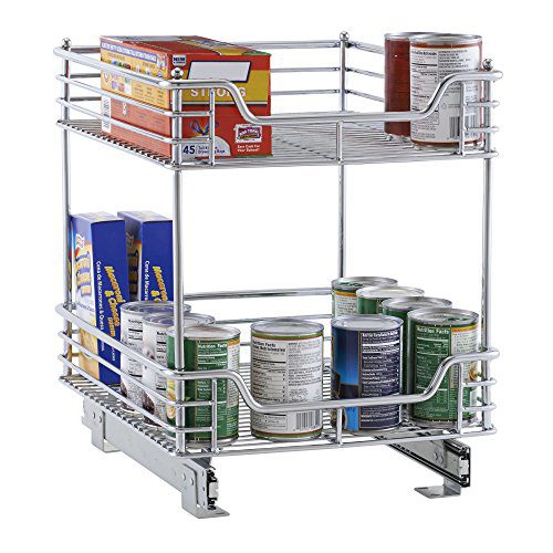 Household Essentials Glidez 2-Tier Sliding Organizer - Pull Out Cabinet Shelf