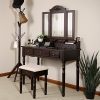 VASAGLE Vanity Set, Tri-Folding Necklace Hooked Mirror
