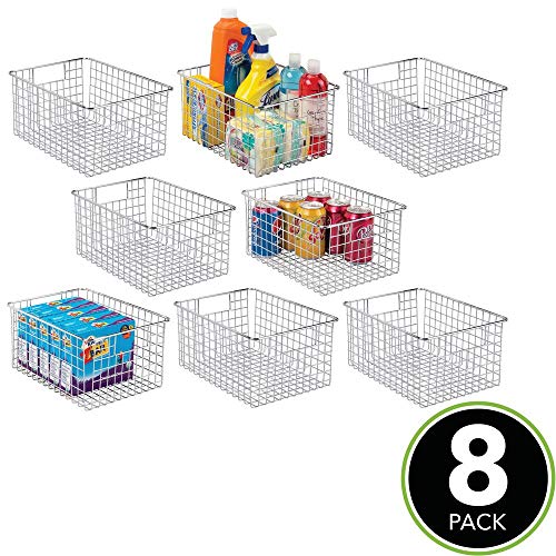 mDesign Farmhouse Decor Metal Wire Stackable Food Storage Organizer