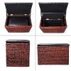 Eshow Ottoman Rattan Ottoman with Storage Hassocks and Ottomans Foot Rest