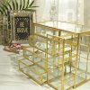 Hersoo Glass Mirrored Jewelry Box Vintage Metal Edge Jewelry Organizer