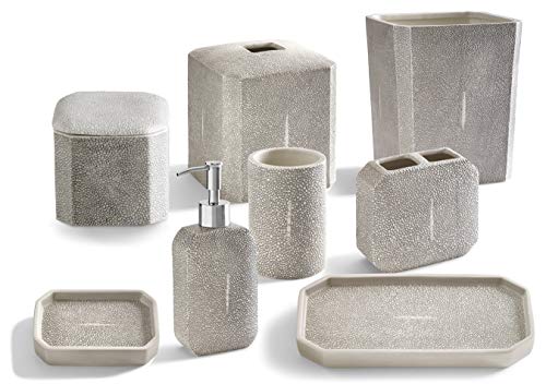 Kassatex 4-Piece Bath Accessory Set, Shagreen Bath Accessories