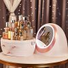 MANO Rotating Makeup Organizer with LED Mirror Dust-proof Detachable
