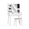 Vanity Table Set with Mirror and Makeup Organizer Dressing Table