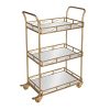 Kate and Laurel Ketia Metal 3 Tiered Mirror Tray Bar Cart