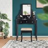 CHARMAID Makeup Vanity Set with Mirror and Cushioned Stool