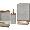 nu steel Concrete Collection Bathroom Accessories, 7 Bath Set Including Dispenser