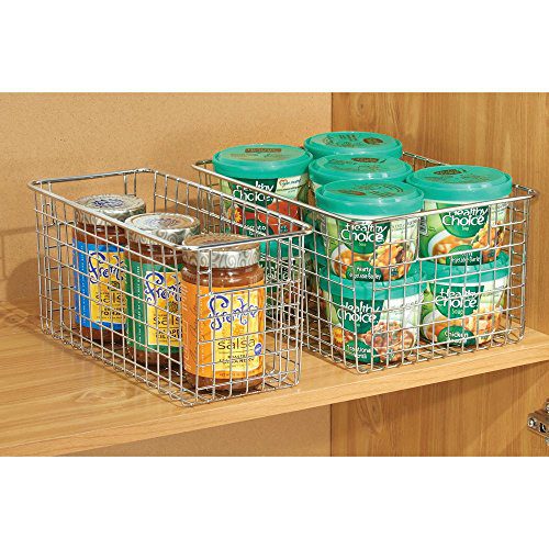 mDesign Farmhouse Decor Metal Wire Stackable Food Storage Organizer