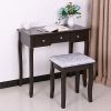 BEWISHOME Vanity Table Set with Mirror & Cushioned Stool Dressing Table