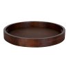 Kate and Laurel Hutton Round Wood Tray, 18" Diameter, Walnut Brown