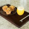 Solid Walnut Serving Tray with Beautiful Handles and No Sides