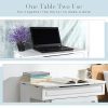 Vlush Vanity Makeup Table with Flip Top Mirror Solid Rubber Wood Dressing Table