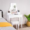CHARMAID Vanity Set with 5 Drawers, 2 Dividers, Removable Storage Box
