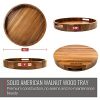 Virginia Boys Kitchens Round Serving Tray - 16.5 Inch Walnut Wood Platter