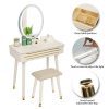 Makeup Vanity Table Set with Touch Screen Adjustable Lighted Mirror