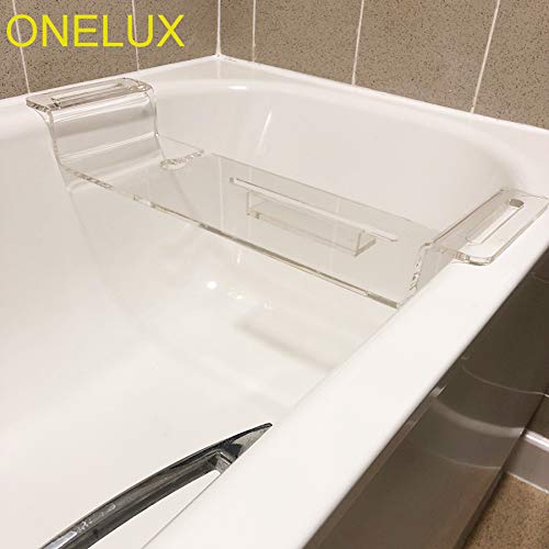 ONELUX Acrylic Bathtub mobilephone/pad Storage Shelf Rack