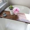 Rustic Bathtub Tray Walnut Bath Tub Caddy Farmhouse Decor Handmade