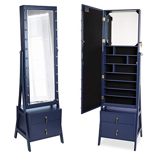Beautify Lockable Floor Standing Make Up and Jewelry Cabinet Organizer