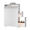 Tangkula Modern Bathroom Storage Cabinet with Wheels