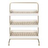 Kate and Laurel Hanne 3 Tray Free Standing Shelf, White Wood