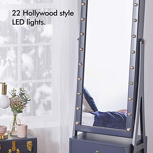 Beautify Lockable Floor Standing Make Up and Jewelry Cabinet Organizer