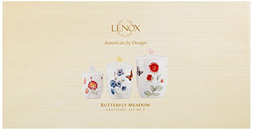 Lenox 3 Piece Butterfly Meadow Canister Set, White