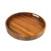 Virginia Boys Kitchens Round Serving Tray - 16.5 Inch Walnut Wood Platter
