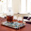 HANGOOD Decorative Tray Metal Tray with Handles Rectangular Vanity