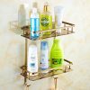 LifxX Vintage Bronze Rectangle Solid Brass Bathroom Shelf Wall Mounted