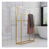 Wing Metal Free Standing Towel Rack, Large Towel Holder Stand for Bathroom