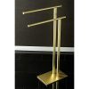 Kingston Brass Freestanding Double Towel Rack, Brushed Brass