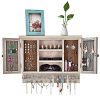 X-cosrack Rustic Hanging Jewelry Organizer,Wall Mounted Mesh Jewelry Holder
