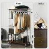 SONGMICS Clothes Rack, Clothing Rack on Wheels, 5-Tier Garment Rack