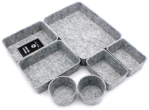 Welaxy Office Drawer Organizers Trays Felt Storage Bins Drawers