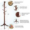 Vlush Free Standing Coat Rack, 8 Hooks Wooden Coat Hat