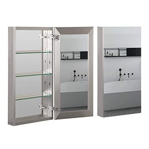 B&C 15"x36"Aluminum Medicine Cabinet Color Brushed Nickel