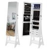 SONGMICS 8 LEDs Jewelry Cabinet with Bevel Edge Mirror