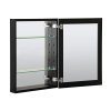 B&C 20"x26"Aluminum Medicine Cabinet with Mirror|Color Black