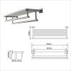 Premium Modern Double Hanging Quadruple Towel Bar Rack w/Square Base