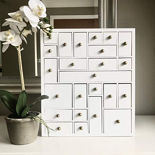 HYGGEHAUS White Desk Organizer with Drawers in Wood