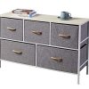 ALLZONE Cotton Extra Wide 5 Dresser Storage Tower for Bedroom