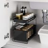 2 Tier Drawer Organizer Spice Rack Sliding Basket Under Sink Cabinet Storage