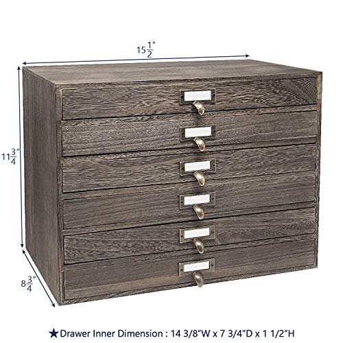 Ikee Design Wooden 6 Drawers Jewelry Storage Cabinet, Drawer Organizer