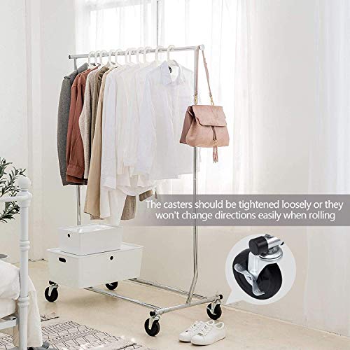 Camabel Clothing Garment Rack Heavy Duty Adjustable Rolling