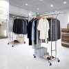 Bextsware Clothes Garment Rack On Wheels, Expandable Double Rails