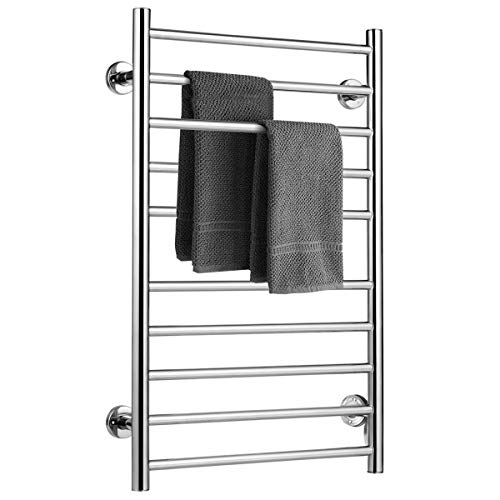 BestComfort Wall Mounted Heated Towel Warmer, 10 Bars Stainless Steel