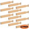 DIOMMELL 12 Pack Bamboo Adjustable Dresser Drawer dividers Organizers